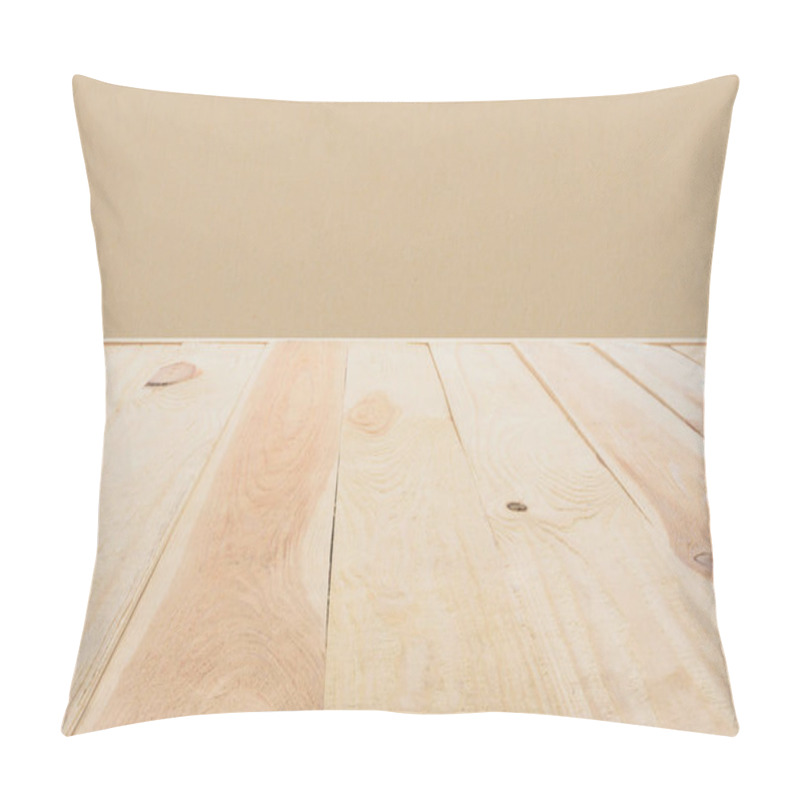 Personality  Template Of Beige Wooden Floor Made Of Planks On Dark Beige Background Pillow Covers