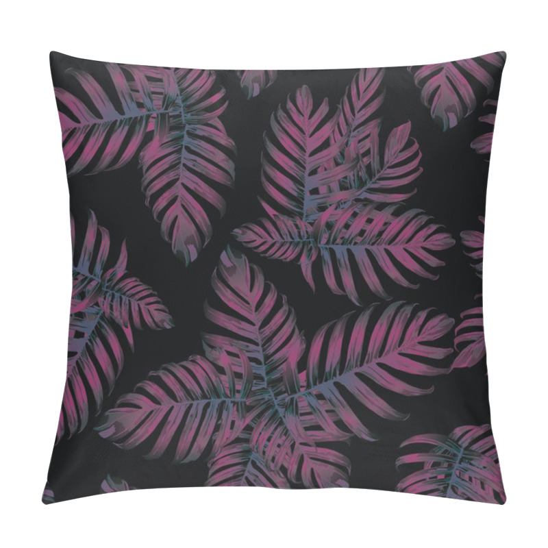 Personality  Palm Monstera Seamless Pattern. Pillow Covers