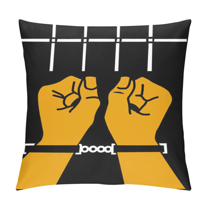 Personality  Illustration Of The Hands In Manacle Pillow Covers