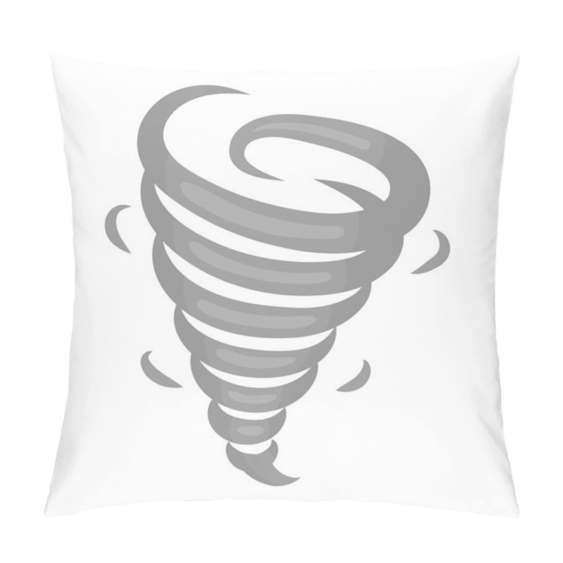 Personality  Tornado Icon In Monochrome Style Isolated On White Background. Weather Symbol Stock Vector Illustration. Pillow Covers