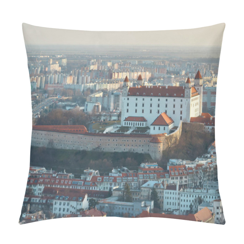 Personality  Aerial Drone View Of Slavin And Bratislava Castle, Slovakia Pillow Covers