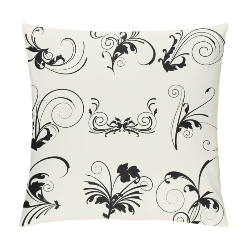 Personality  Flourish Elements Vector Set Pillow Covers