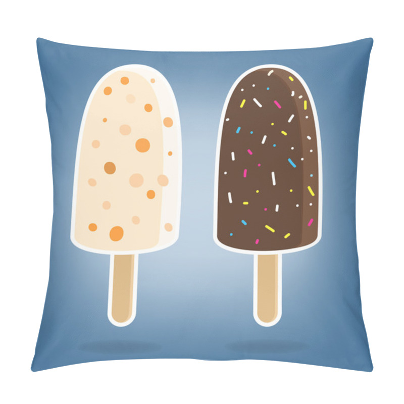 Personality  Two Portions Of Vector Ice Cream On Sticks Pillow Covers