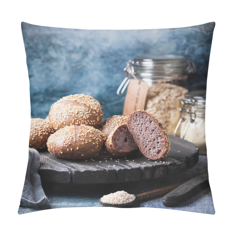 Personality  Fresh Homemade Whole Grain Burger Buns Pillow Covers