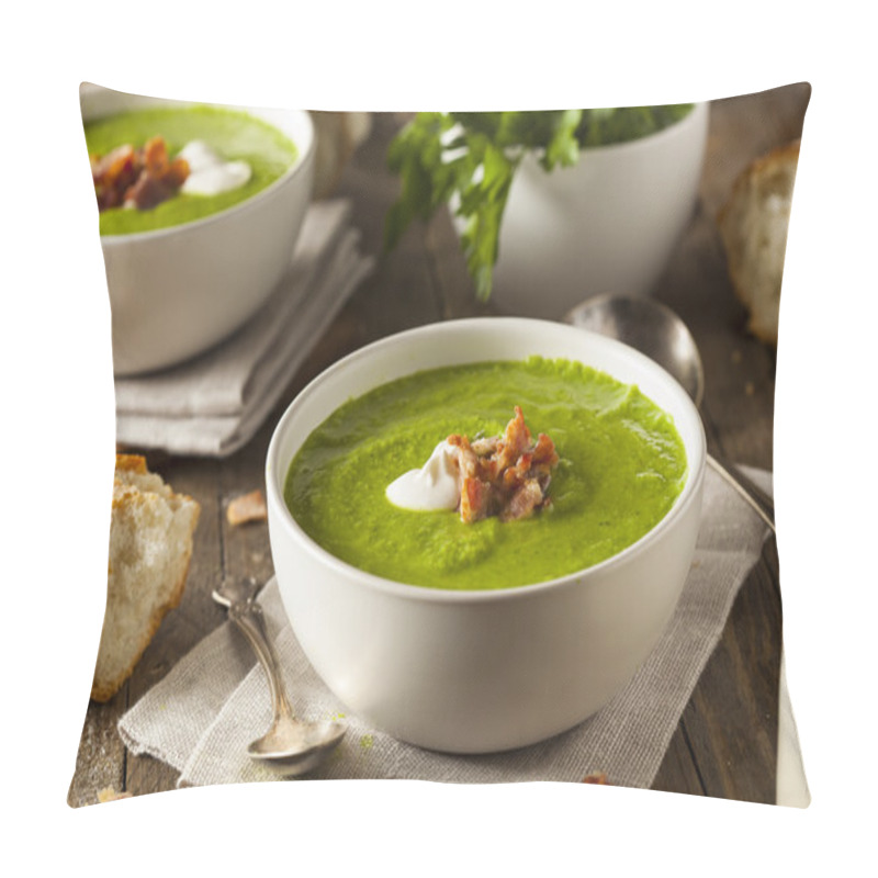 Personality  Homemade Green Spring Pea Soup Pillow Covers