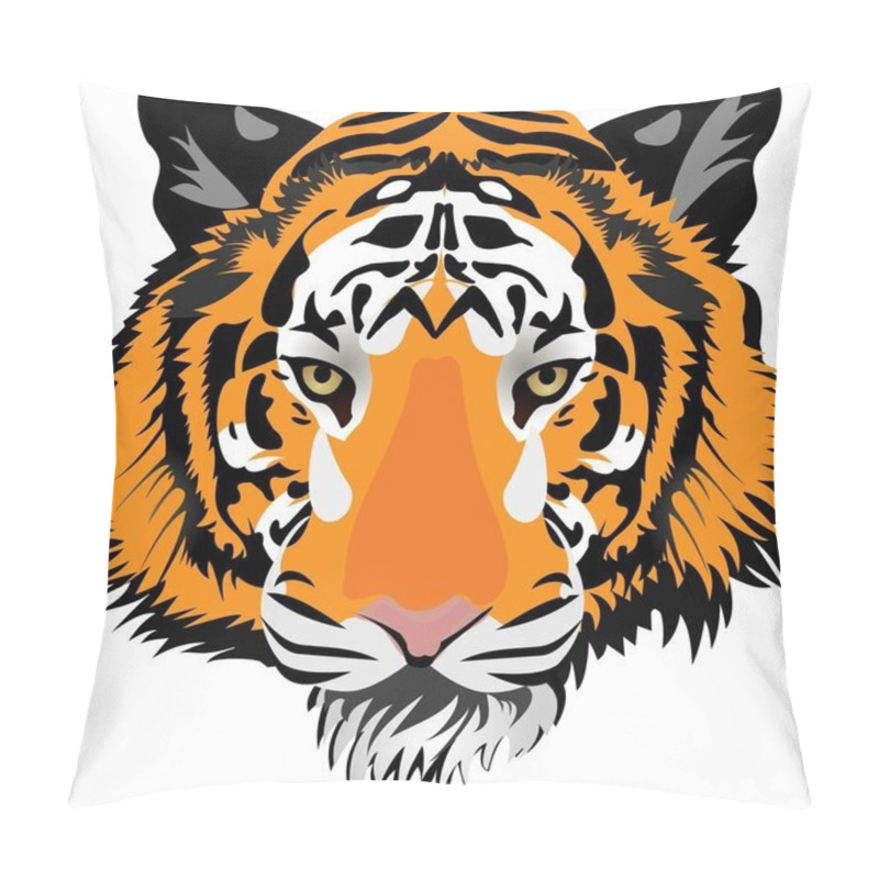 Personality  Tiger Head. Vector Pillow Covers