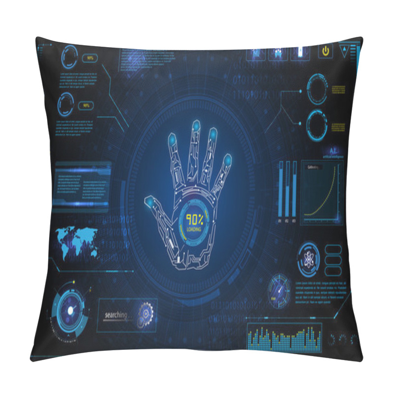 Personality  Futuristic Hand Scan Identify  Pillow Covers