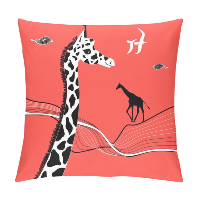 Personality  Graphic Beautiful Portrait Of A Giraffe Pillow Covers