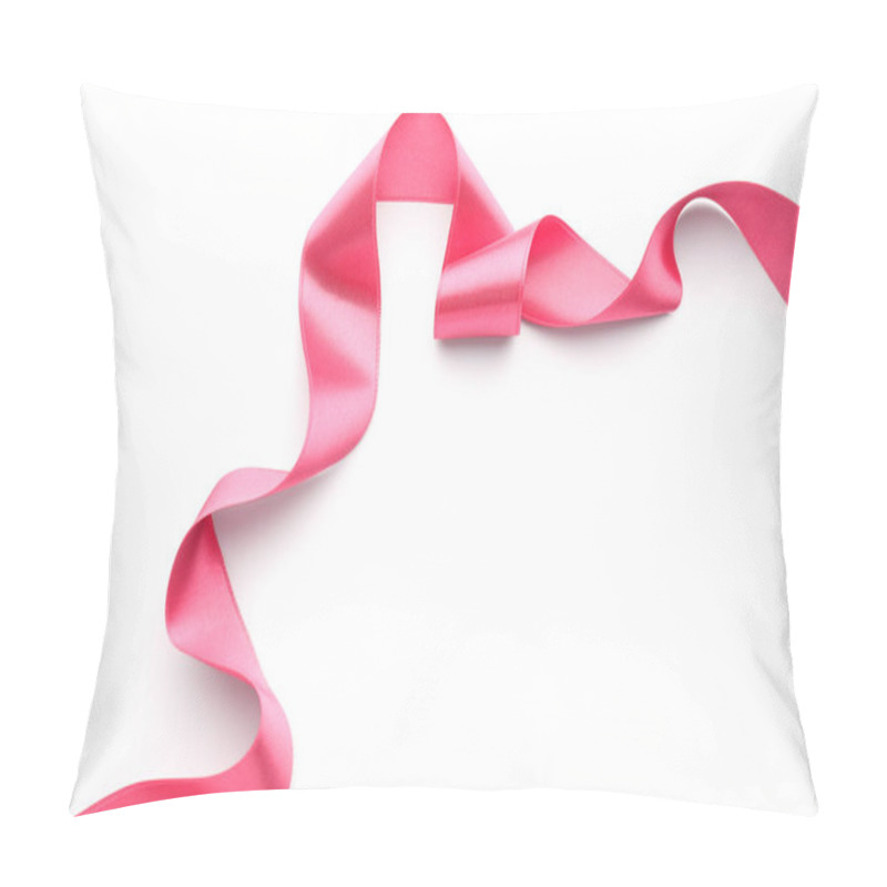 Personality  Pink Ribbon On White Background Pillow Covers