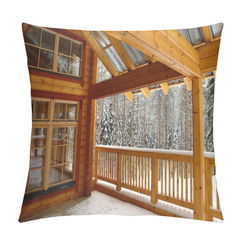 Personality  Wooden House In Winter Pillow Covers