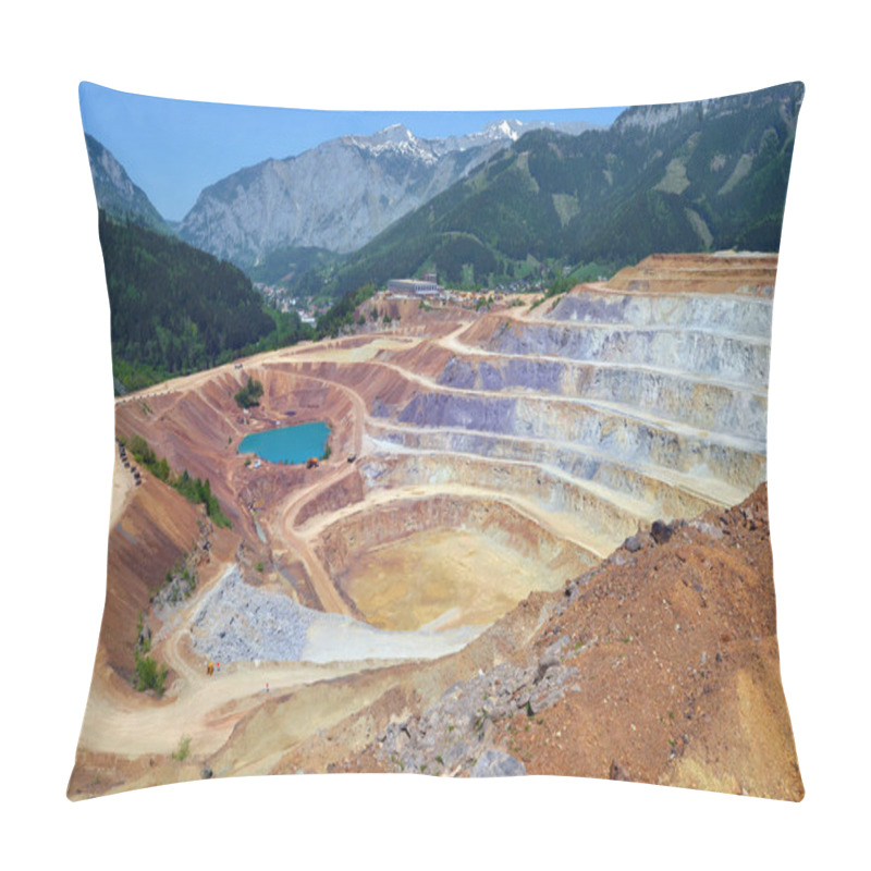 Personality  Aerial View Of Opencast Mining Quarry In Austrian Alps Pillow Covers