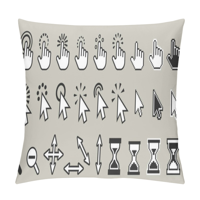 Personality  Set Of Pixel Computer Mouse Cursor Icons Pillow Covers