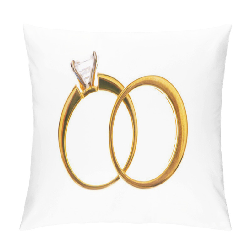 Personality  Two Wedding Rings Isolated Pillow Covers