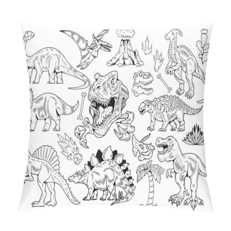 Personality  Set Collection Bundle Of Engraving Dinosaurs Pillow Covers