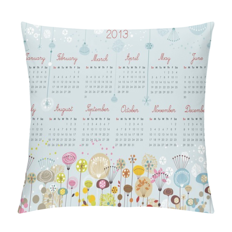 Personality  Decorative Calendar For 2013 Pillow Covers