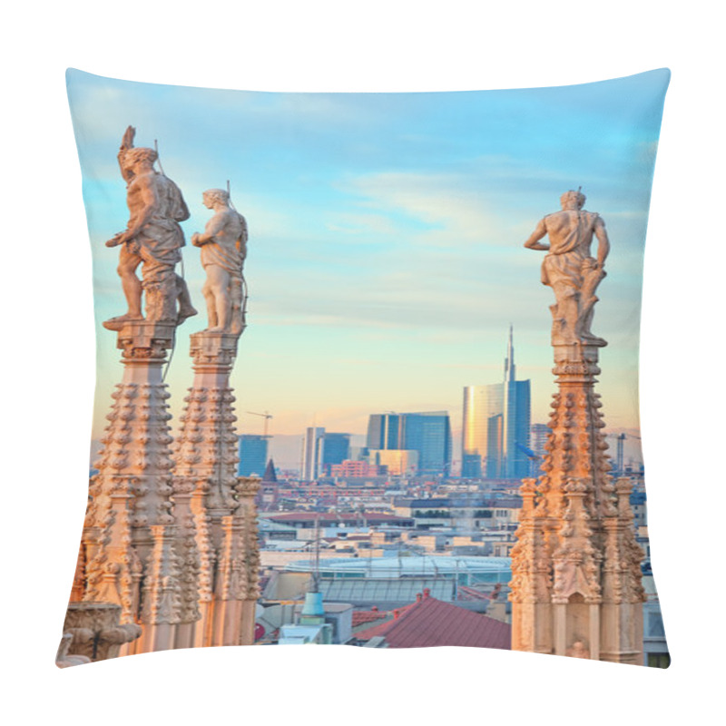 Personality  Milan Skyline From Milan Cathedral (“Duomo Di Milano”). Italy. Pillow Covers