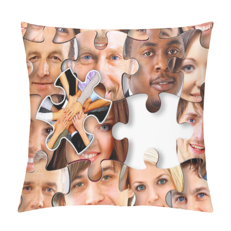 Personality  Abstract Puzzle Background With One Piece Missing Pillow Covers