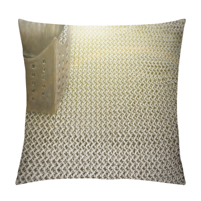 Personality  Medieval Knights Armor Mail Frame. Texture Of Chainmail Of A Medieval Armor Knight, Pattern, Background, Closeup, Detail. Pillow Covers