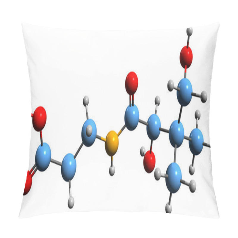 Personality   3D Image Of Pantothenic Acid Skeletal Formula - Molecular Chemical Structure Of Vitamin B5 Isolated On White Background Pillow Covers