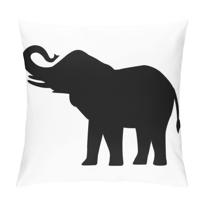 Personality  Elephant Cartoon Silhouette Icon Forest Elephant  Asian Elephant African Bush With Large Ears Vector Illustration Isolated On White Pillow Covers