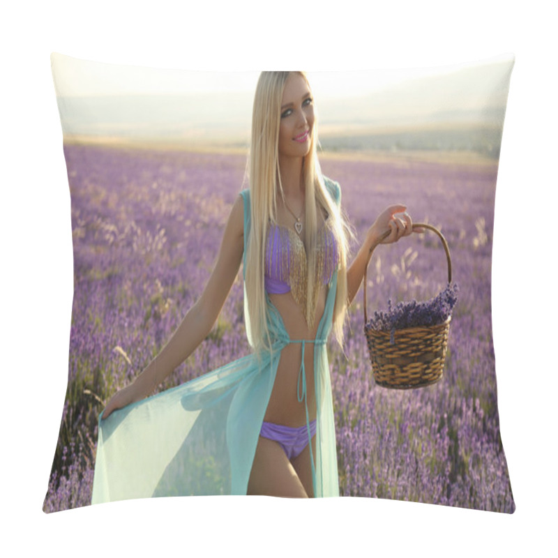 Personality  Gorgeous Sensual Woman With Blond Hair In Elegant Outfit   Pillow Covers