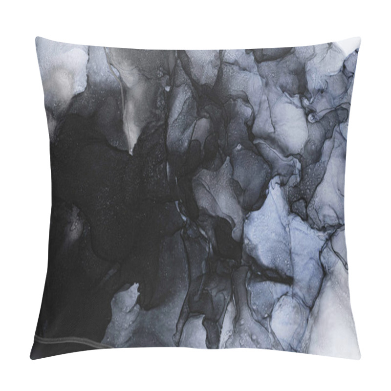 Personality  Abstract Black And Gray Ink Swirling In An Artistic Display. Pillow Covers