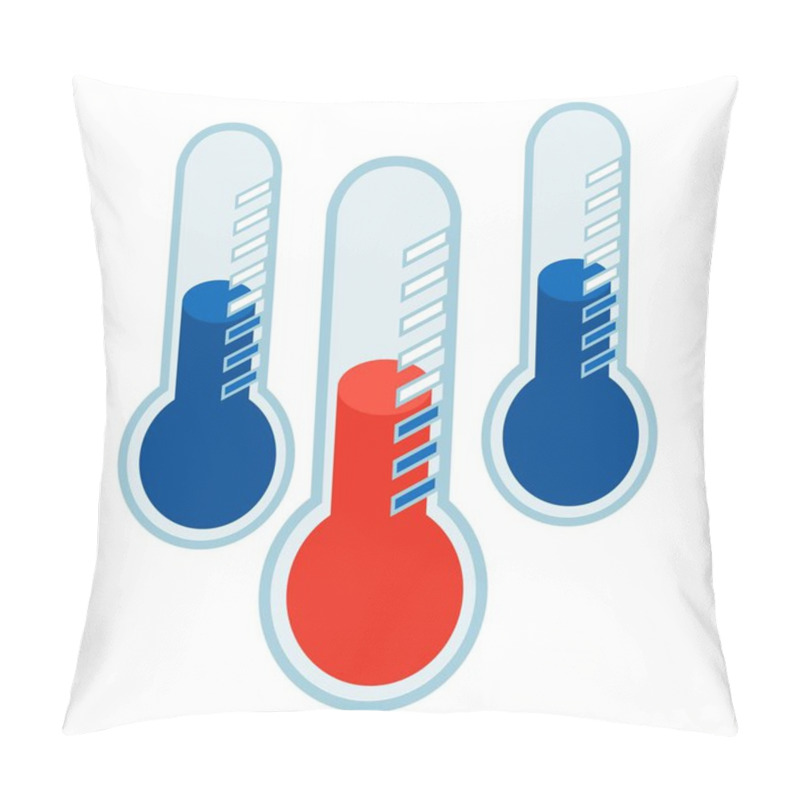 Personality  Temperature Fluctuation Icon, Isometric Style Pillow Covers