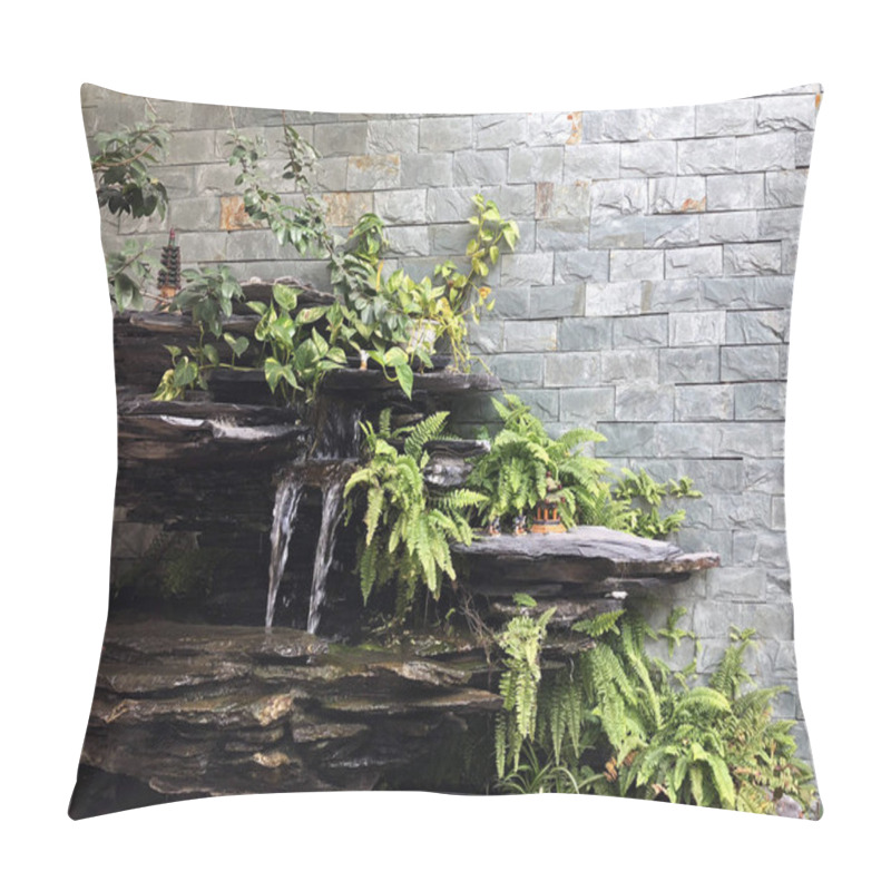 Personality  Tree In Pot With Brick Wall Background Pillow Covers