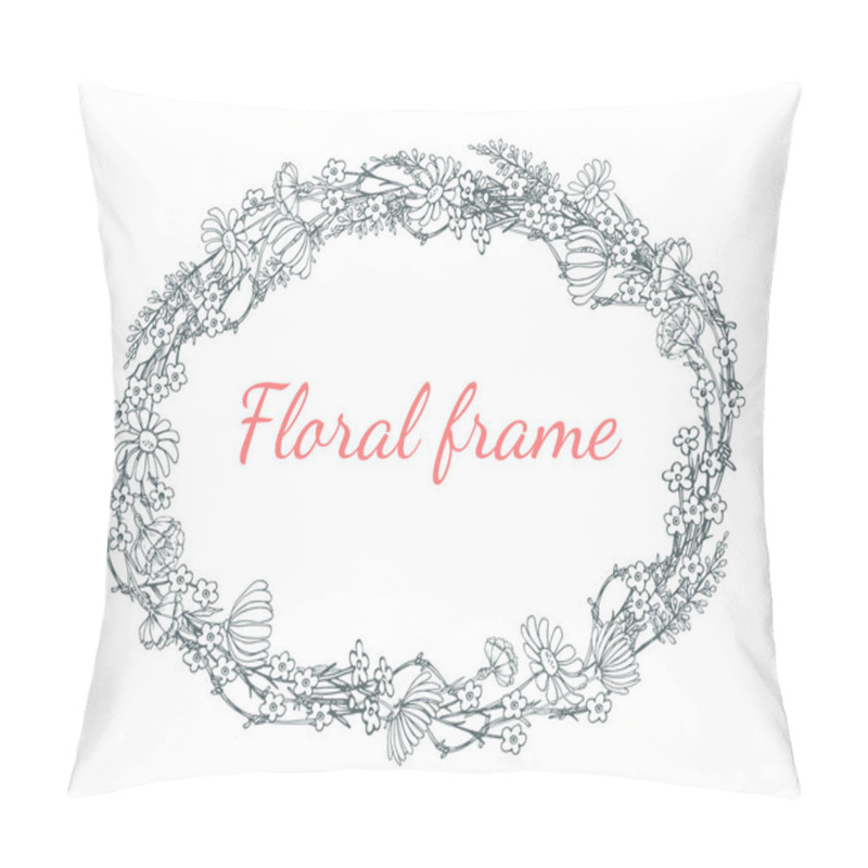 Personality  Vector Oval Floral Frame On A White Background With The Words 