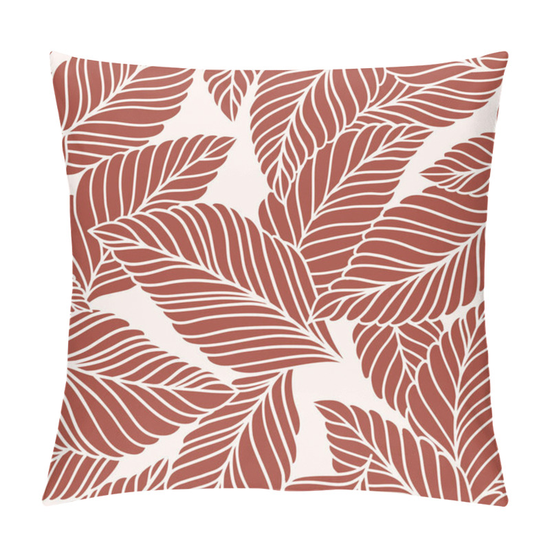 Personality  Elegant Seamless Pattern With Delicate Leaves. Vector Hand Drawn Floral Background For Fabric , Wallpaper, Print, Cover, Banner And Invitation. Pillow Covers