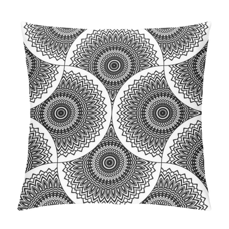 Personality  Abstract Mandala Fish Scale Seamless Pattern. Ornamental Tile, Mosaic Background. Floral Patchwork Infinity Card. Arabic, Indian, Ottoman Motifs. Vector Illustration.  Pillow Covers