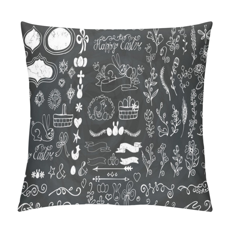 Personality  Doodles Easter Decor Elements Pillow Covers