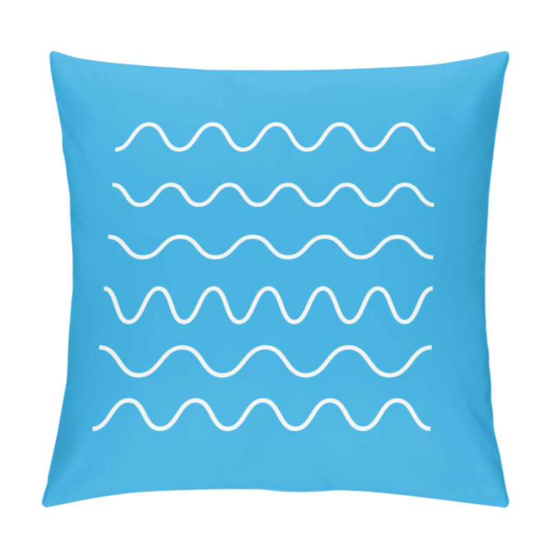 Personality  Waves Outline Icon, Modern Minimal Flat Design Style. Wave Thin Line Symbol Pillow Covers