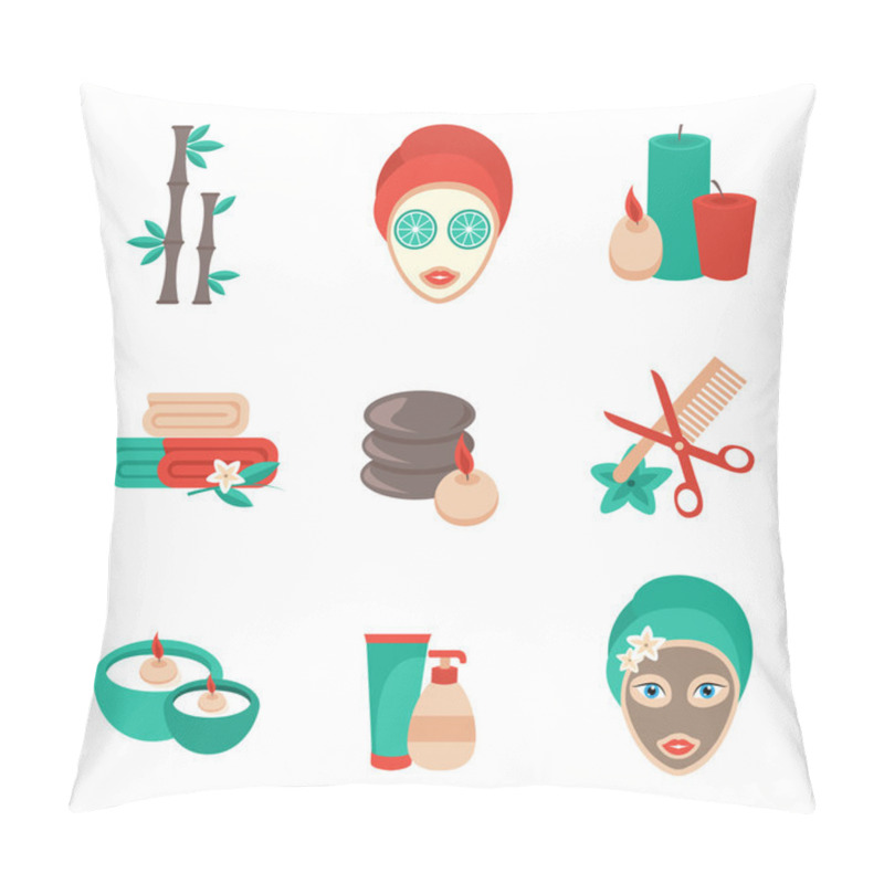 Personality  Spa Icons Set Pillow Covers