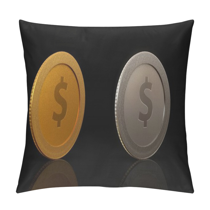 Personality  Dollar Currency Coins Exchange Dark 45 Degree Pillow Covers