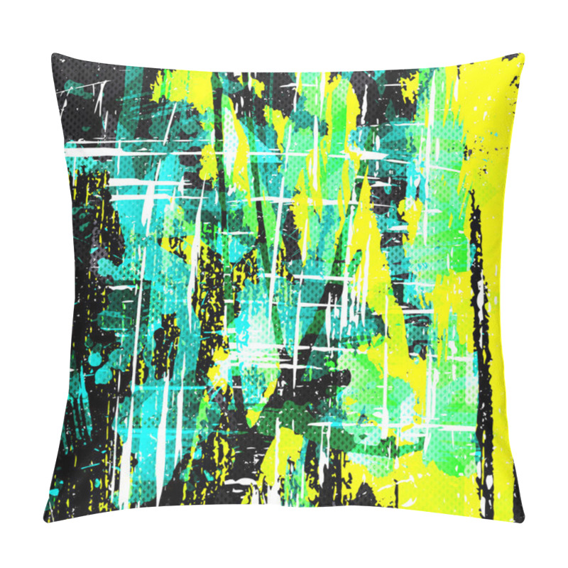 Personality  Graffiti On A Dark Background Vector Illustration Pillow Covers