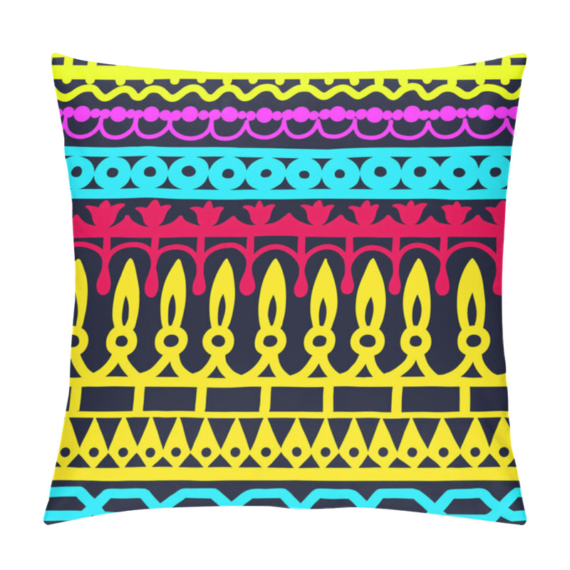 Personality  Ethnic Seamless Stripe Pattern. Vector Illustration For Your Cute Design. Borders And Frames. Pillow Covers