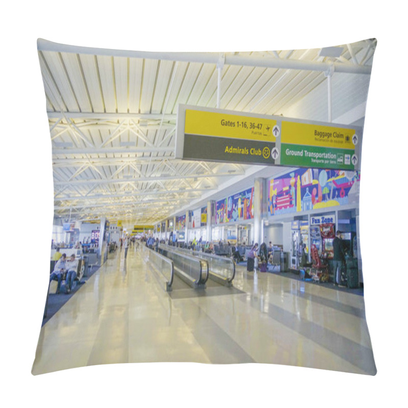 Personality  Concourse At Dallas Fort Worth Airport DALLAS - TEXAS - APRIL 10, 2017 Pillow Covers