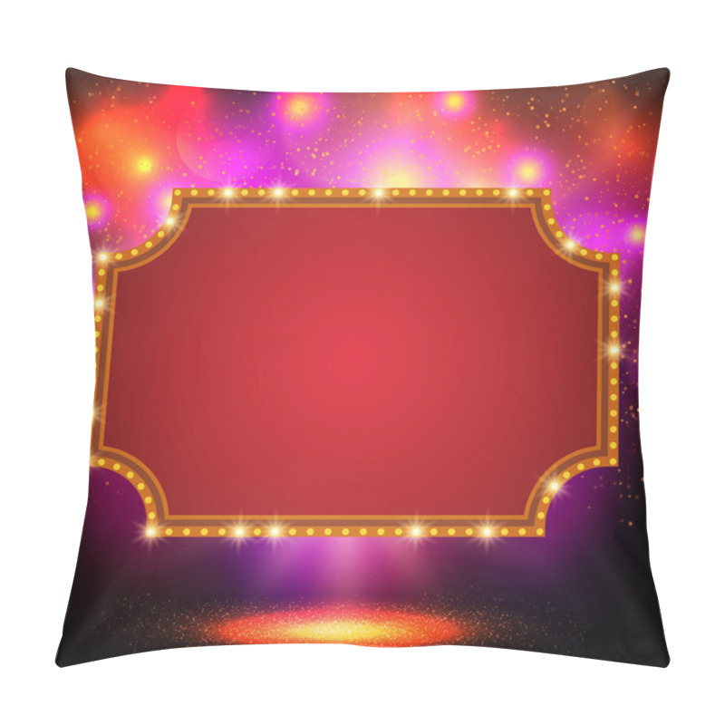 Personality  Shining Background With Retro Casino Light Banner Pillow Covers