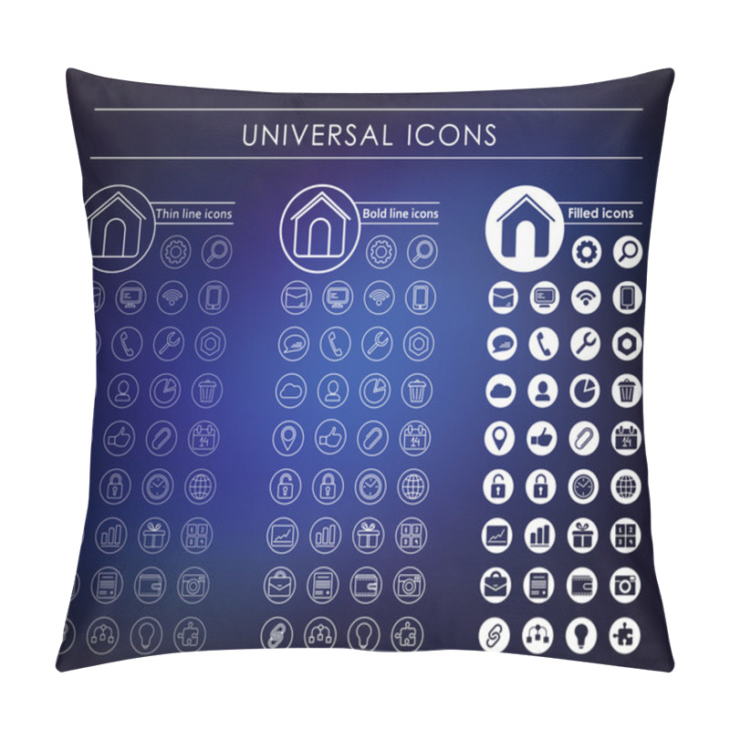 Personality  A Set Of Universal White Icons Pillow Covers