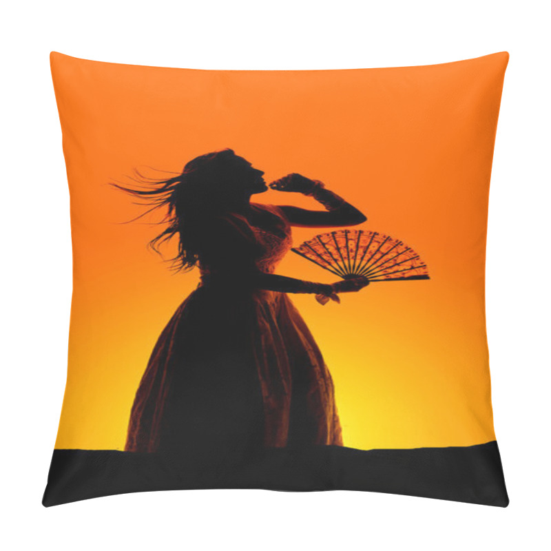 Personality  Silhouette Of A Woman Posing Pillow Covers