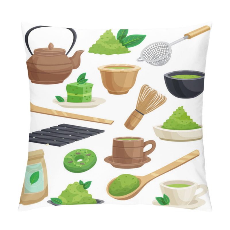 Personality  Japanese Tea Ceremony Icons Set  Pillow Covers