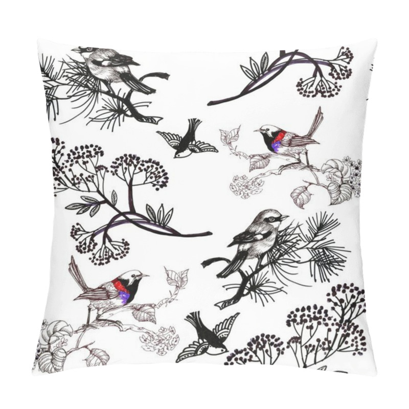 Personality  Floral Pattern With Birds  Pillow Covers