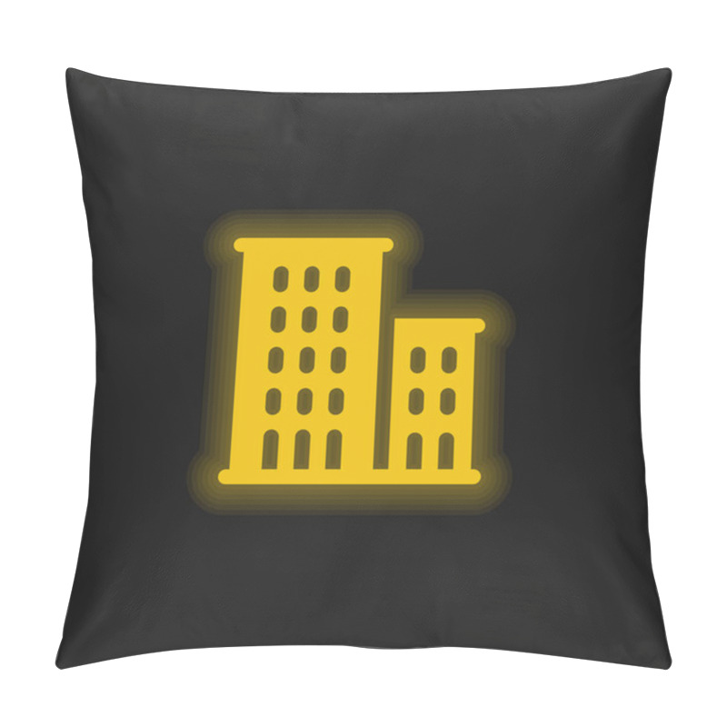 Personality  Apartments Yellow Glowing Neon Icon Pillow Covers