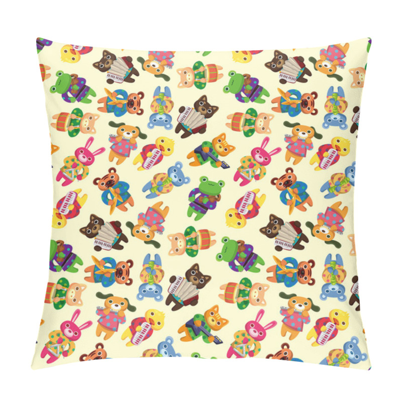 Personality  Animal Play Music Seamless Pattern Pillow Covers