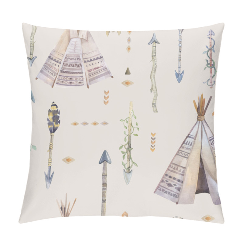 Personality   Seamless Pattern With Teepees Pillow Covers