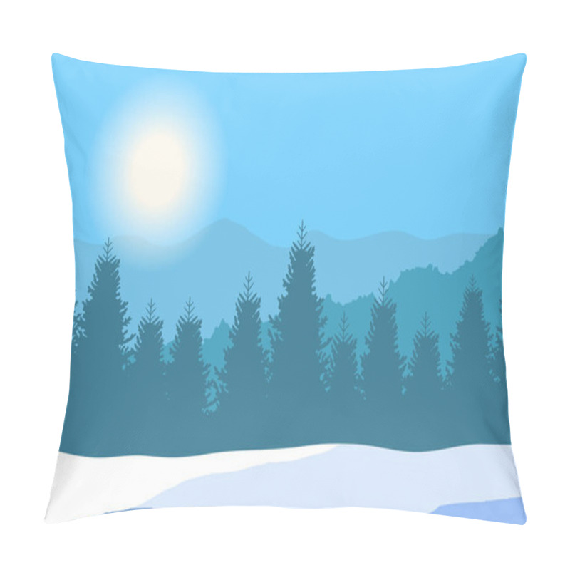 Personality  Nature Landscape In Flat Style. Vector Landscape. Mountains. Vector Illustration Pillow Covers