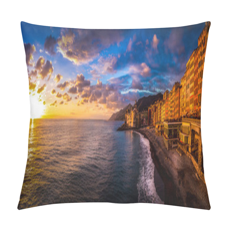 Personality  Amazing Panoramic Sunset In Camogli, Near Genoa, Italy Pillow Covers