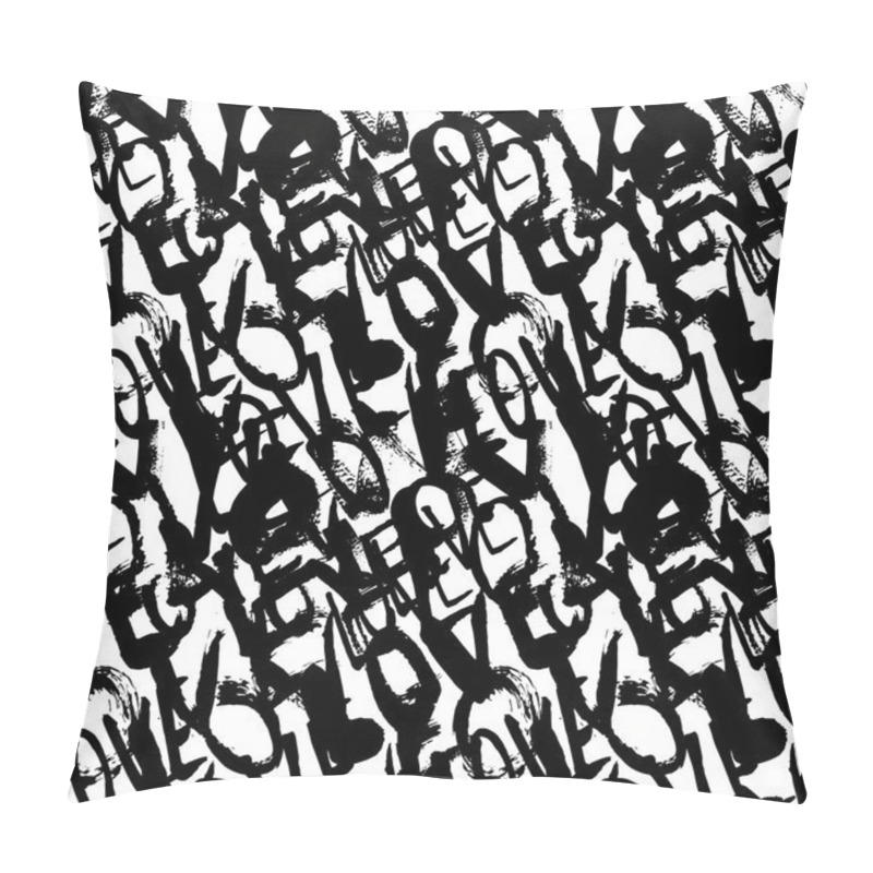 Personality  Pattern With Hand Painted Words Love Pillow Covers