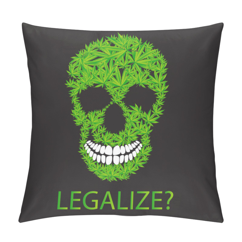 Personality  Abstract Cannabis Skull Vector Illustration Pillow Covers